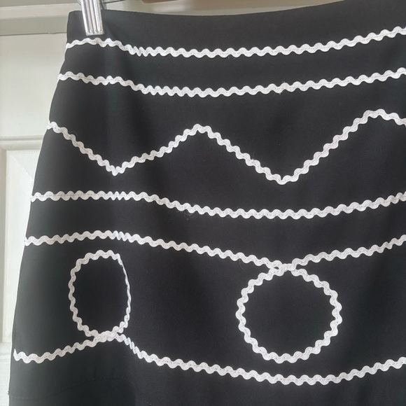 Fina Moça Black & White Ric Rac Retro Flounce Skirt Size 40 (approx. US 8) Artsy - Picture 5 of 15